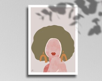 autumn digital print fall abstract wall decor fashion print printable art Woman in cosy sweater art print wall art abstract print,