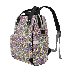 Goblincore Backpack, Wildlings Diaper Bag, Pastel Aesthetic, Gift for Goblin, Button Backpack, Foraging Backpack, Bushcraft Bag