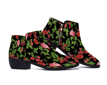Floral Chelsea Boots, Fairycore Shoes, Cottagecore Boots, Lovecore