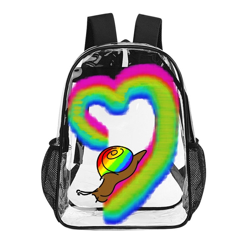 Pride Snail Backpack, Transparent Bag, 17 Inch Rucksack, Lovecore ...