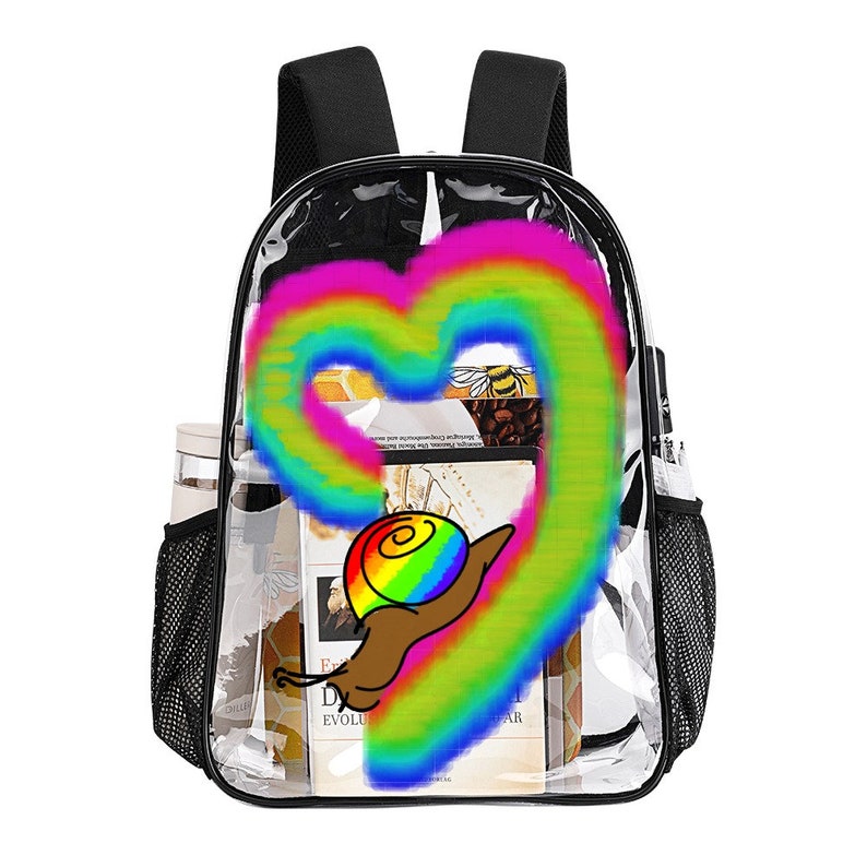 Pride Snail Backpack, Transparent Bag, 17 Inch Rucksack, Lovecore ...