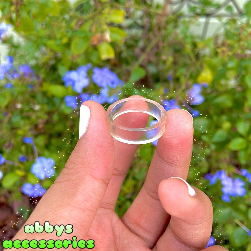 Clear Ring Transparent Ring Clear Band Resin Ring Stackable Ring