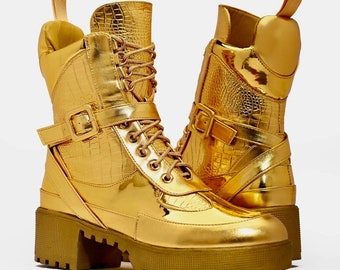 Botas Doradas/Perfectas para Disfraces de Carnaval/Botas de Festival