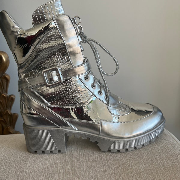 Silver Boots| Perfect for Carnival Costumes | Festival Boots