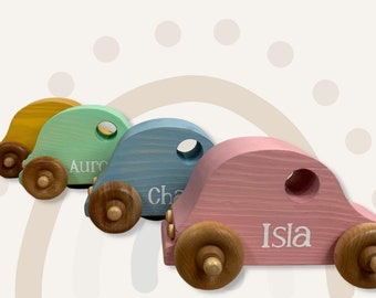 Handmade personalized wooden car toy