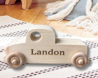 Natural Personalized Wooden Truck Toy