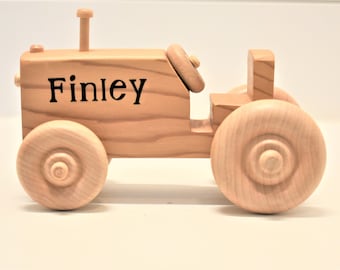 Handmade Personalized Wooden Tractor