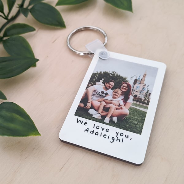 Personalized Instant Camera Film Keychain - Custom Photo and Message Keepsake - nostalgic film keychain - retro photo - vintage inspired