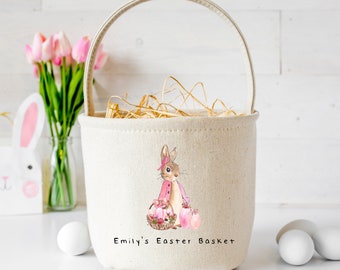 Personalized Easter Basket: Peter or Floppsy Rabbit // Customized basket, Easter, Classic Peter Rabbit, Easter Bunny,