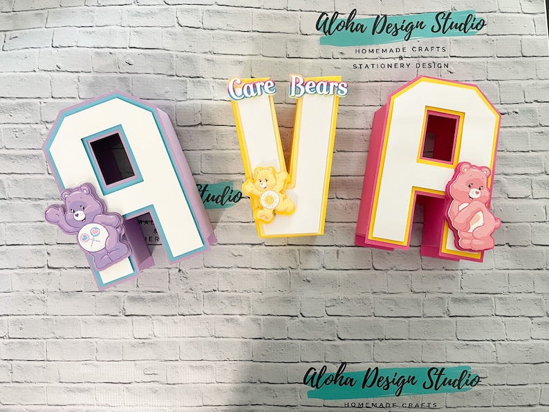 3D Letter Care Bears Personalized Letters Party Décor | Etsy