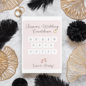 Calendario de bodas personalizado Cuenta regresiva-Descarga digital-Imprimible