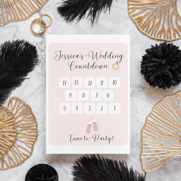 Personalized Wedding Calendar Countdown-Digital Download-Printable