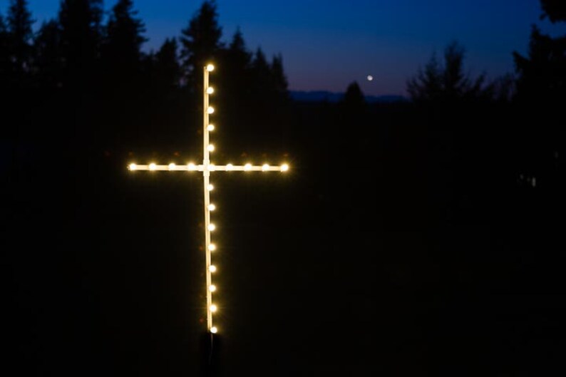 Large Lighted Cross outdoor Christmas lights 4 foot x 2.5 Etsy