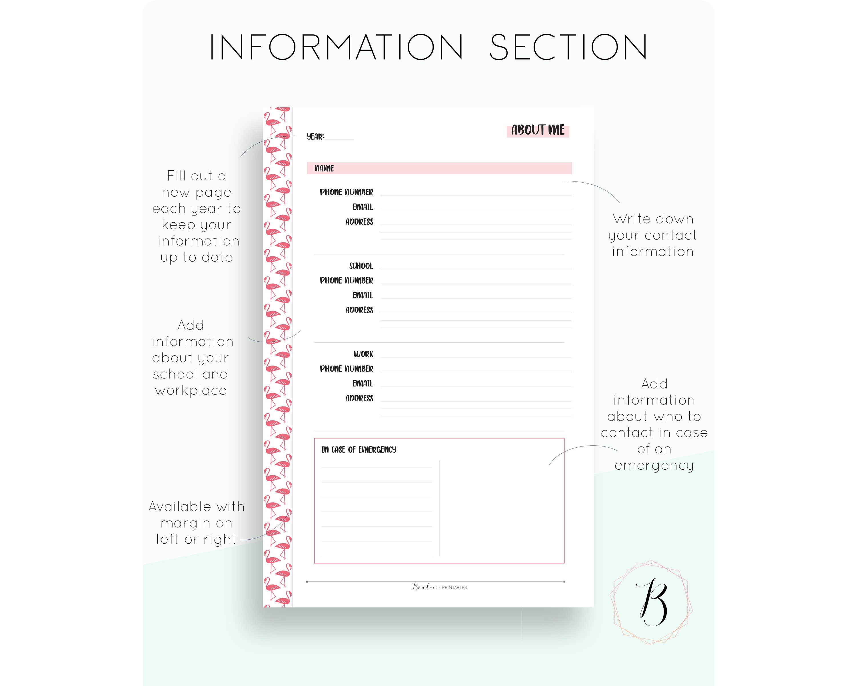 Planner Dashboard, Personal Information, Emergency Contact Page ...