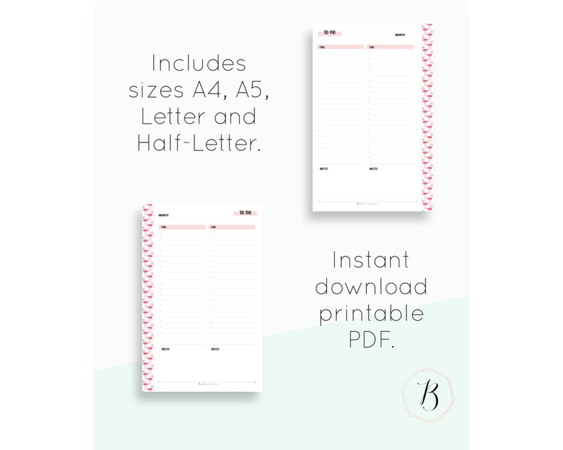 To Do List PDF Planner Printable Inserts A4 A5 Etsy