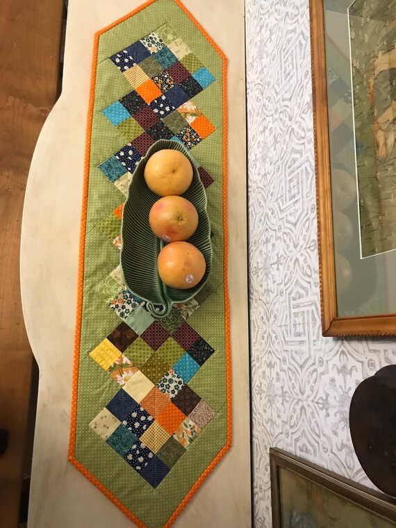 Brightly colored Fall table runner Etsy