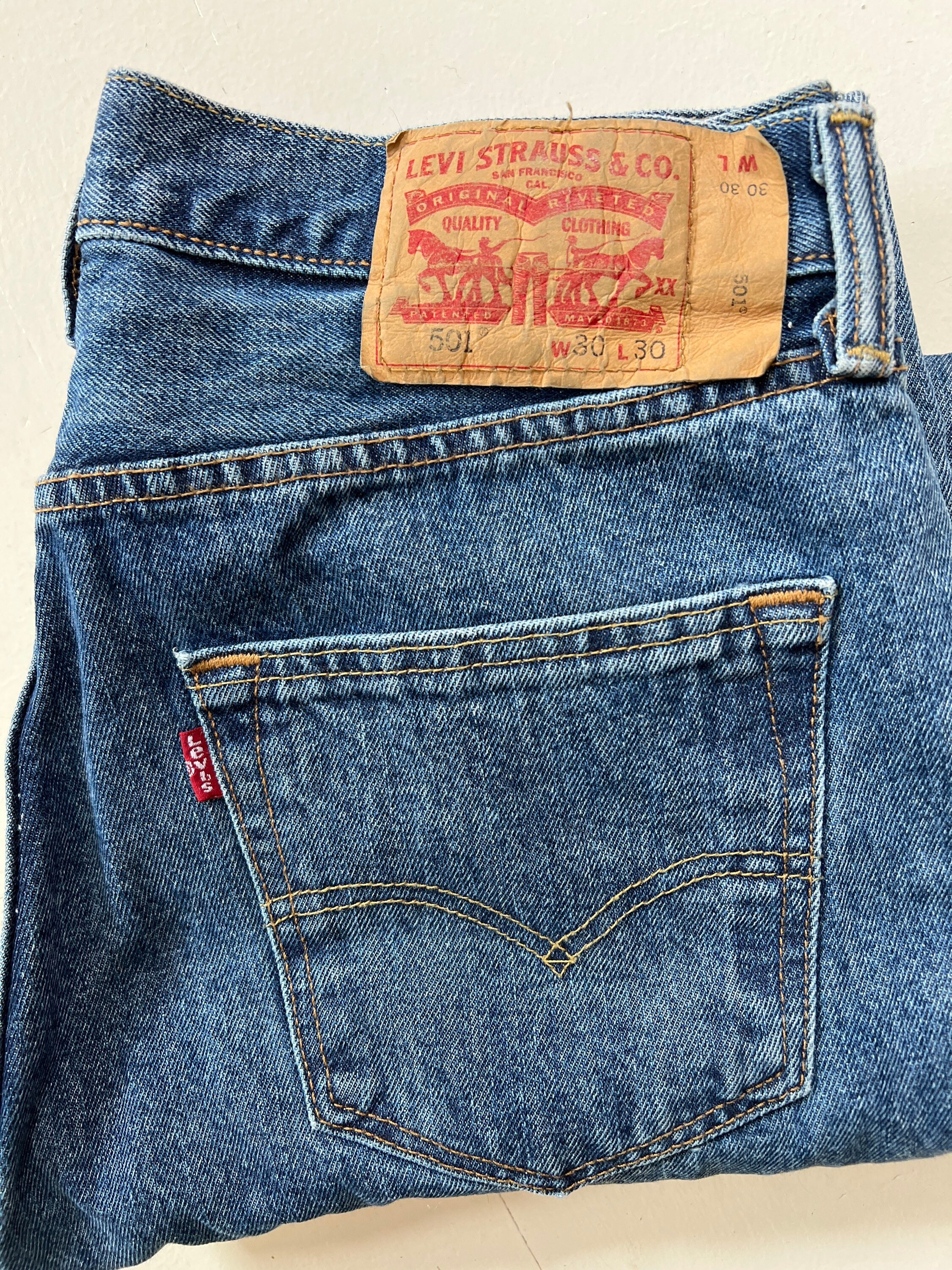 Vintage 90s Levis 501 Jeans - Marked 30 X 30 - Etsy