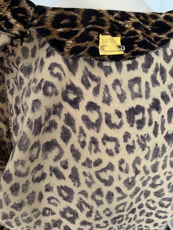 Vintage 60s Leopard Print Corduroy Crop Jacket M - image 5