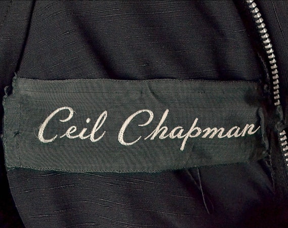 Vintage 40s Rare Ceil Chapman Black Silk Shantung… - image 6