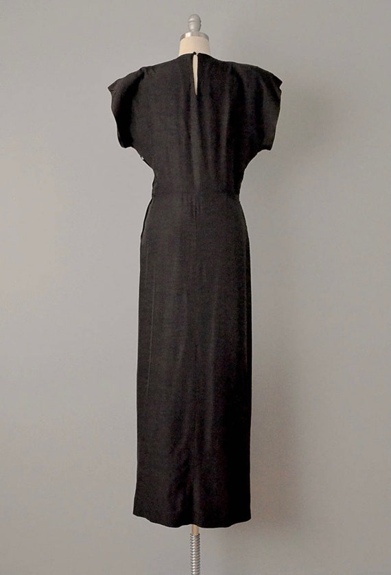 Vintage 40s Rare Ceil Chapman Black Silk Shantung… - image 3