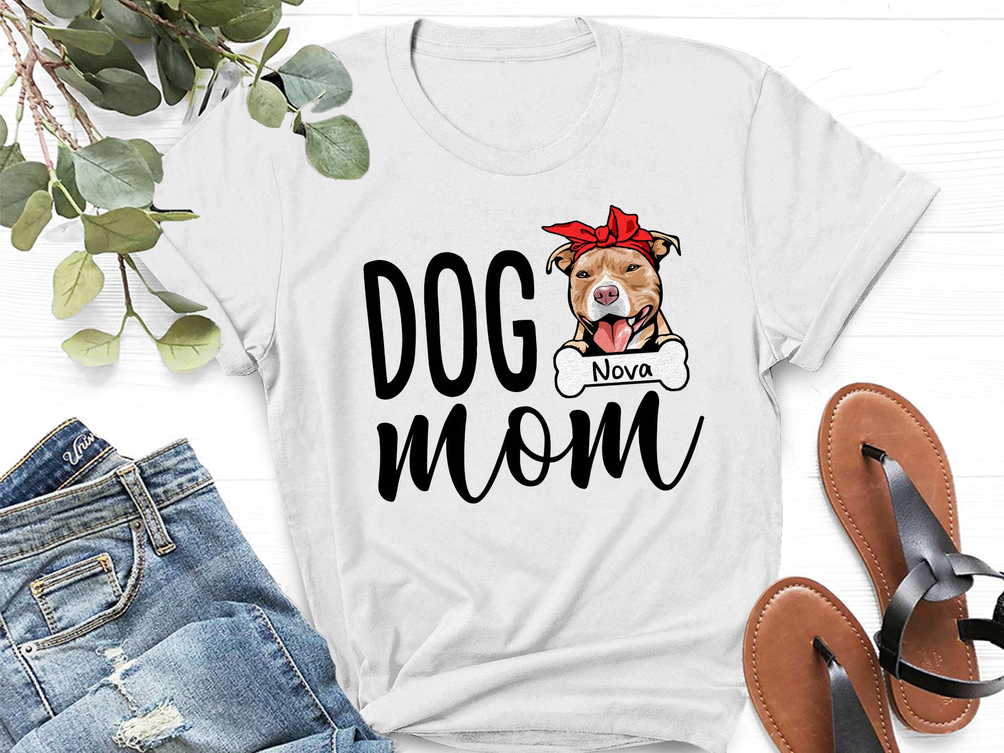 Dog Mom Shirt Custom Dog Mom Shirt Pitbull Mom Shirt | Etsy
