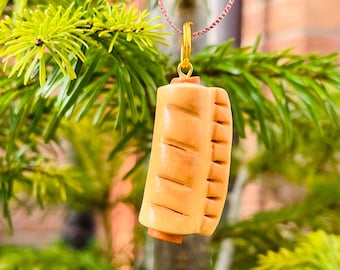 Christmas bauble, Christmas ornament, Christmas tree decoration, sausage roll, novelty ornament, secret Santa gift