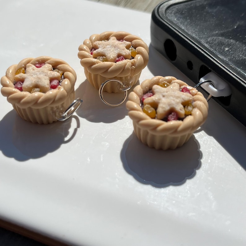 USB-C charm, usb dust plug, usb-c dust charm, phone charm, bookish charm, miniature food charm, polymer clay charm, kindle charm image 7