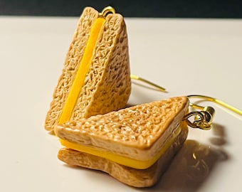 Grilled Cheese Earrings: Handmade Polymer Clay Food Jewelry