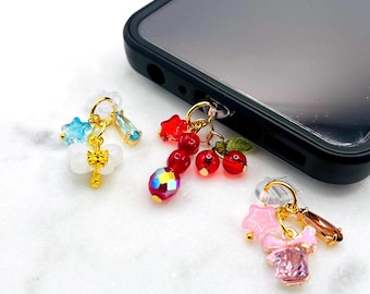 Handmade USB-C Charm: Crystal bling sparkly Phone Dust Plug