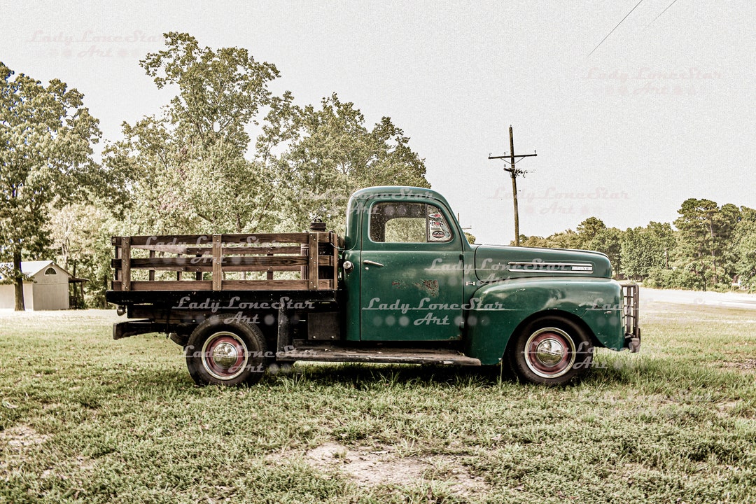 Vintage Farm Truck Old Car Art Rustic Farm Classic Auto Photo Vintage