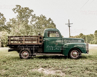 Vintage Farm Truck | Old Car Art | Rustic Farm | Classic Auto Photo | Vintage Truck Art | Classic American Art | Man Cave Decor | Farmhouse