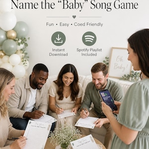 Baby Shower Song Game | Spotify Playlist QR Code | Music Guessing Game (PDF Download)