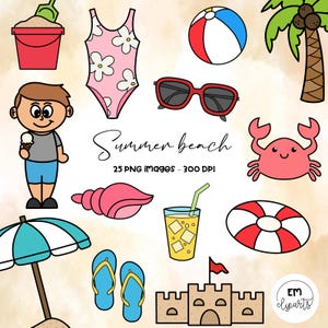 Clipart été à la plage