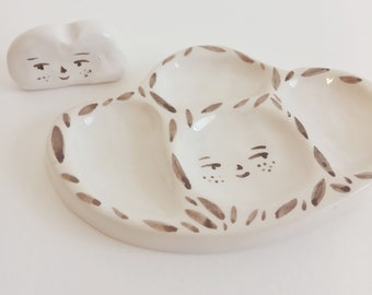Ceramic watercolor palette | Handmade ceramic palette | Shell trinke dish | Gift for artist