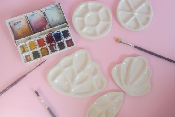 Ceramic Watercolor Palette Handmade Ceramic Palette Watercolor Mixing Tray  