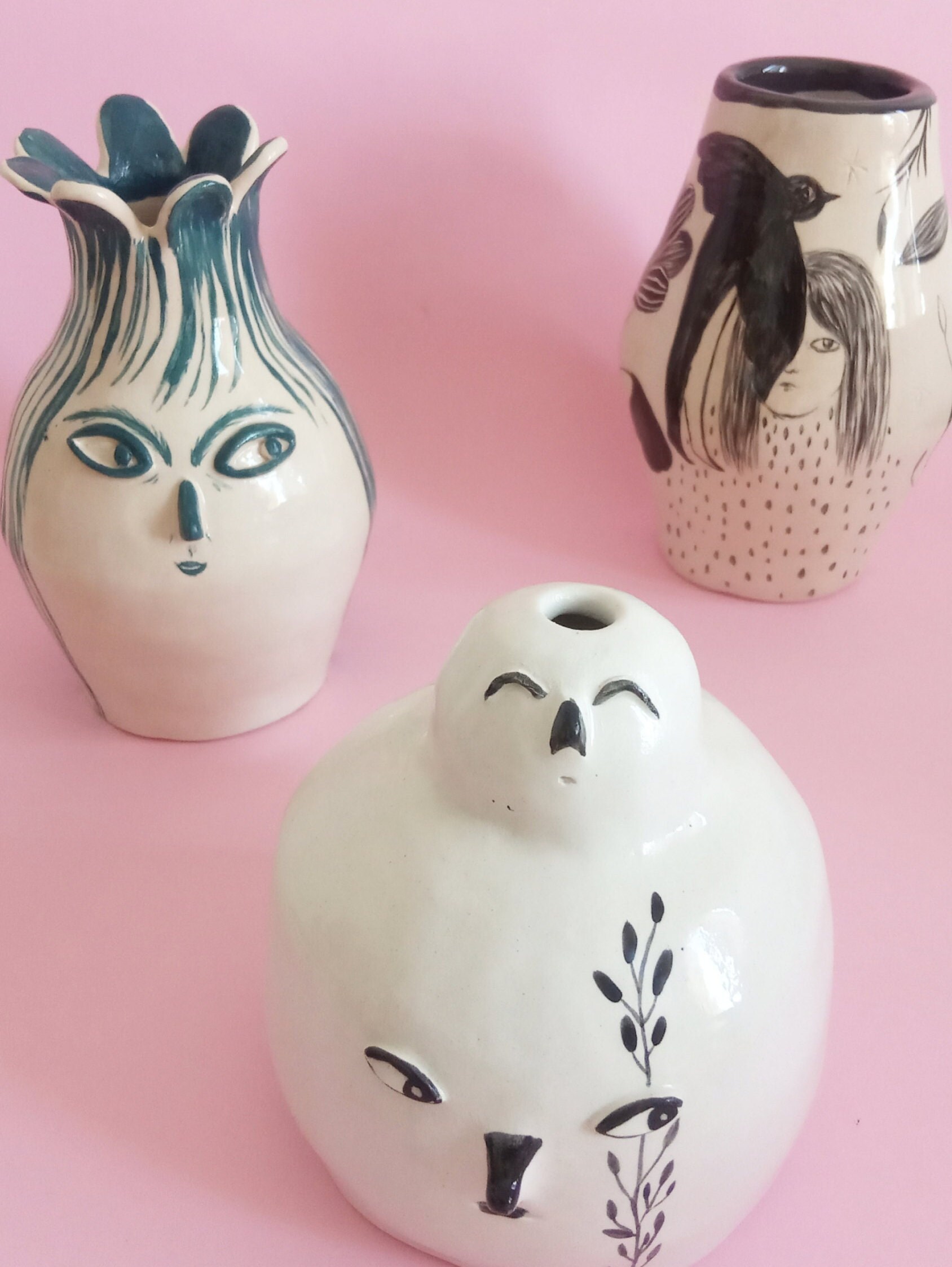 Handmade Ceramic Vase Face Ceramic Vase Head Vase Etsy Singapore