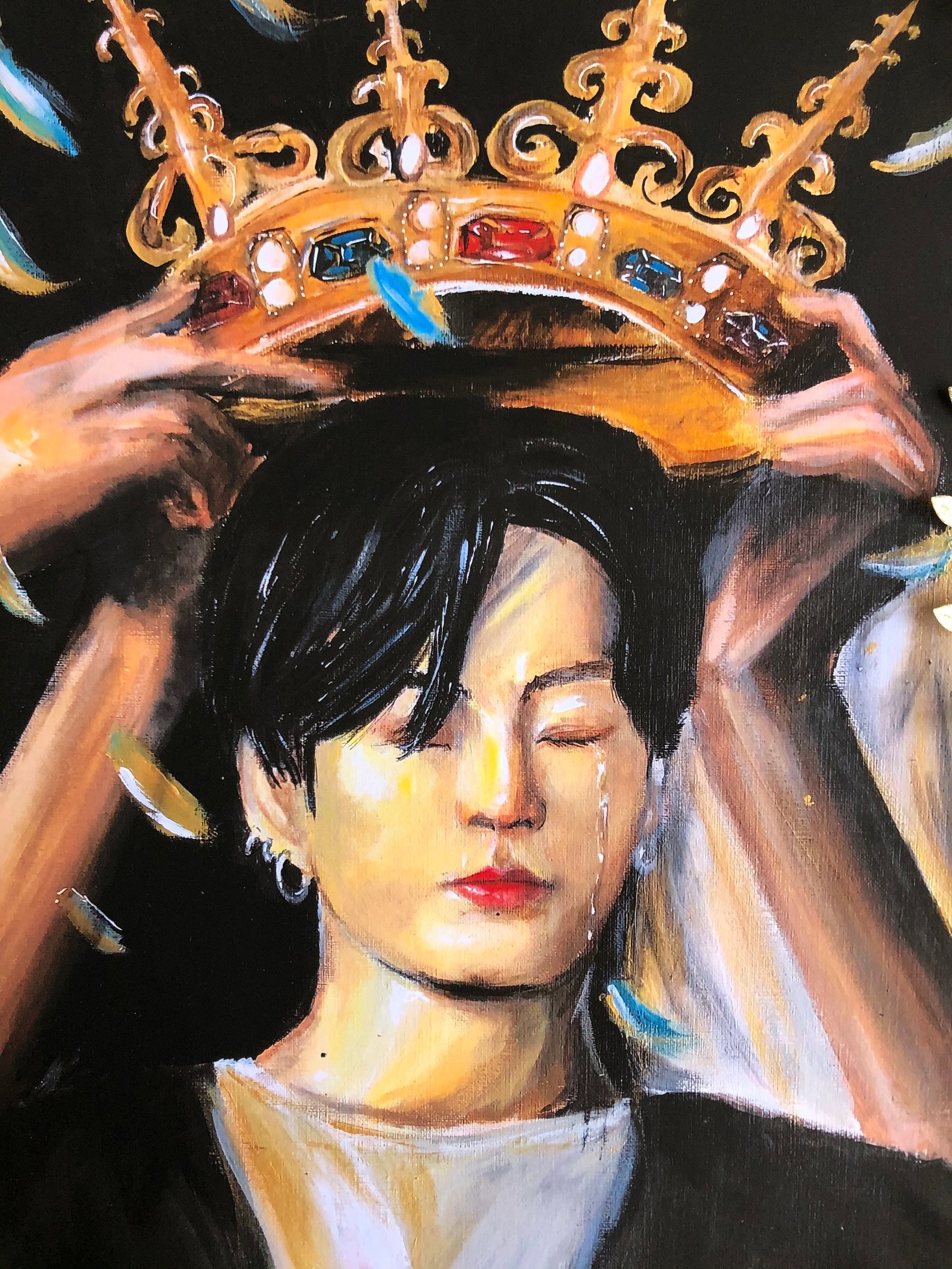 BTS Jungkook Acrylic Painting Print Etsy