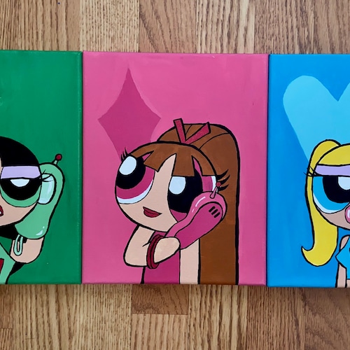 Powerpuff Girls Acrylic Painting Etsy