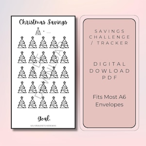 Christmas Tree Savings Challenge | A6 Cash Envelope Insert pdf | Digital Download