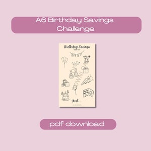 Birthday Savings Challenge | A6 Binder Insert | DIGITAL DOWNLOAD
