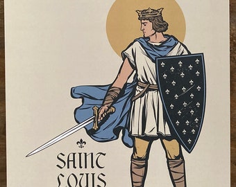 Saint Louis IX, King of France 8.5" x 11" Large Print
