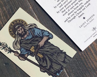 Carte sacrée prière avant le travail 2,75 x 4,25 po.