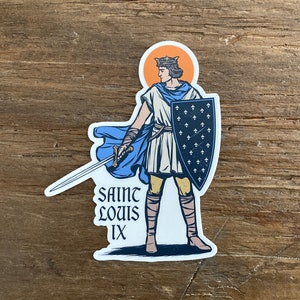 4&quot; Saint Louis IX, King of France Vinyl Sticker Full Color Version