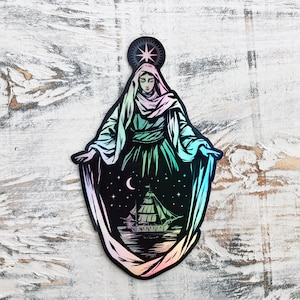 10cm Stella Maris Vinyl Holo Sticker