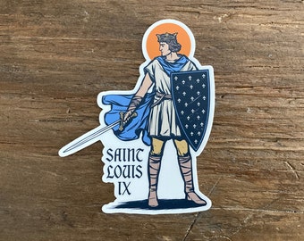 4" Saint Louis IX, King of France Vinyl Sticker Full Color Version