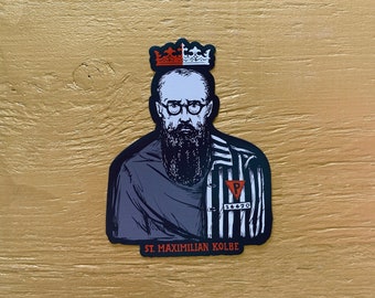 3" Saint Maximilian Kolbe Vinyl Sticker