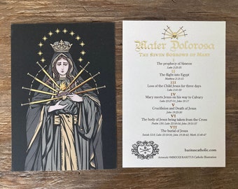 Premium Mater Dolorosa 4x6 Gold Foiled Card Print