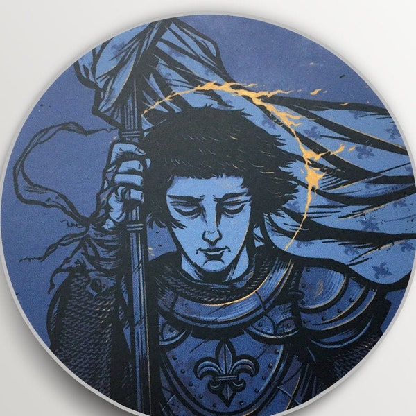 3" Saint Joan of Arc Vinyl Circle Sticker