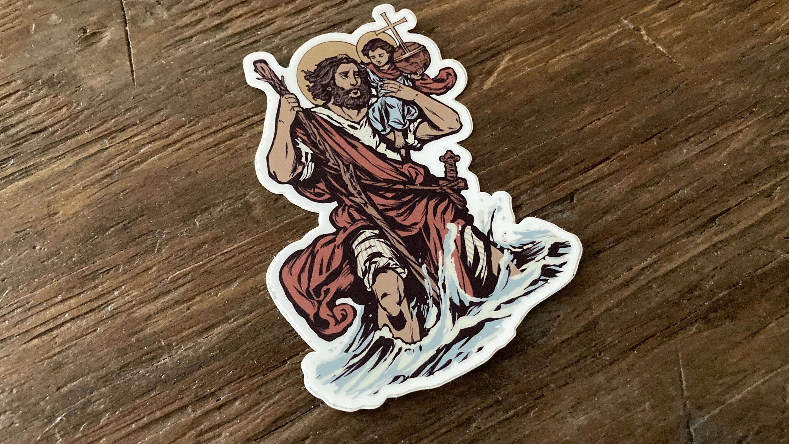 4" Saint Christopher Vinyl Sticker
