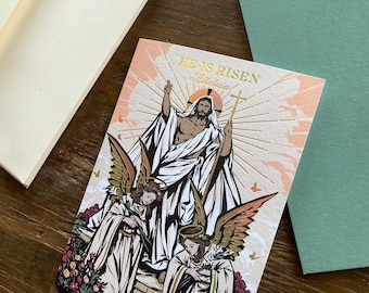 Limited Edition Easter 5x7 Holographic Gold Foiled Card